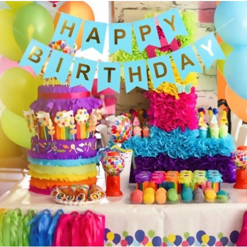 Baner girlanda dekoracja napis Happy Birthday